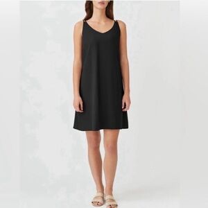 CUYANA Women’s 100% Tencel Adjustable Tie-Back Short Slip Dress Black Size Small